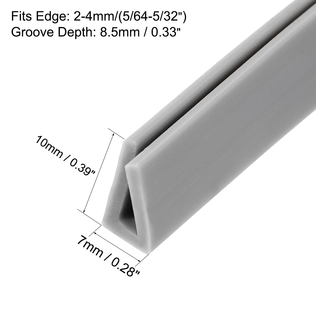 uxcell Uxcell Edge Trim U-Seal Extrusion Silicone U Channel Edge Protector Sheet