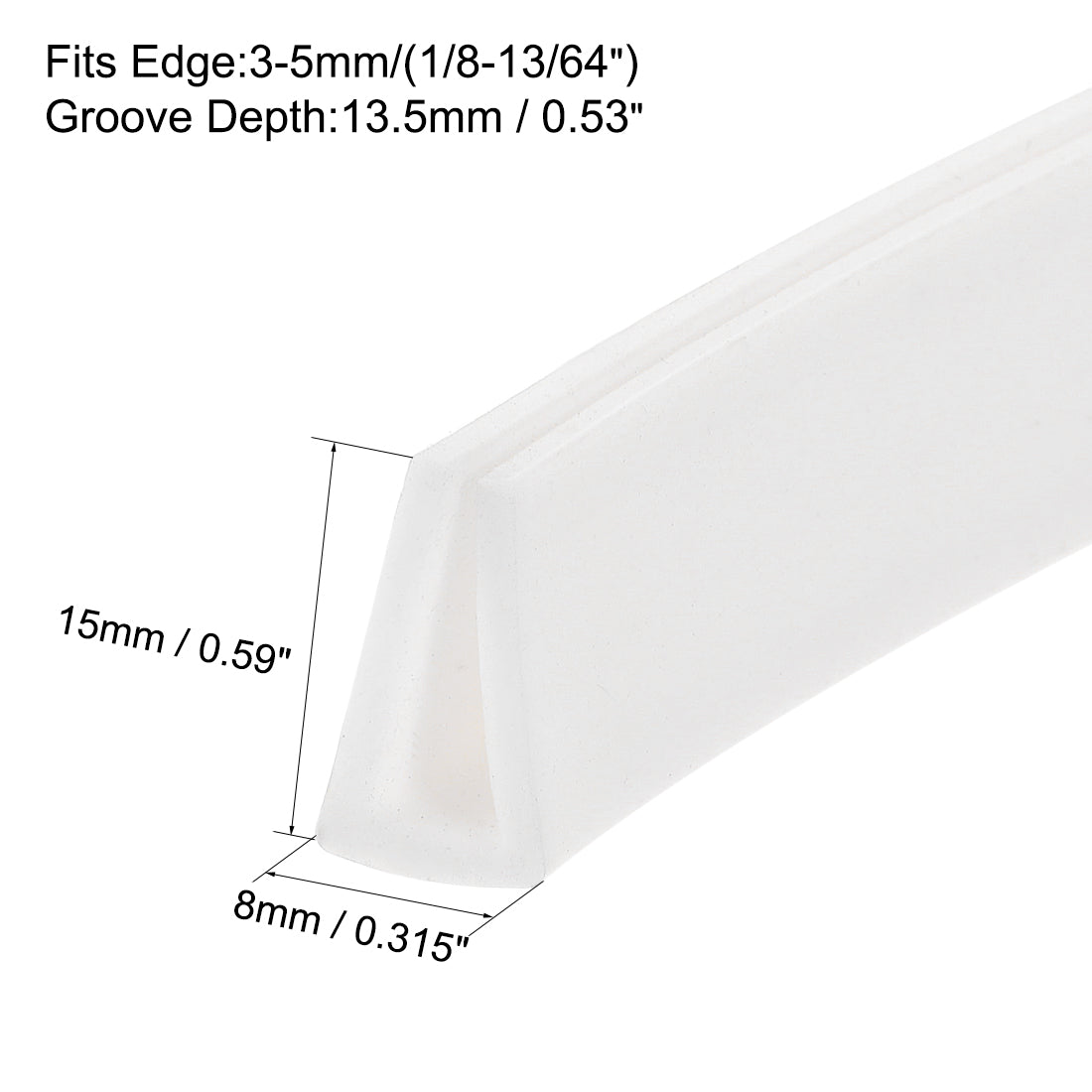 uxcell Uxcell Edge Trim U Seal Extrusion, Silicone U Channel Edge Protector Sheet