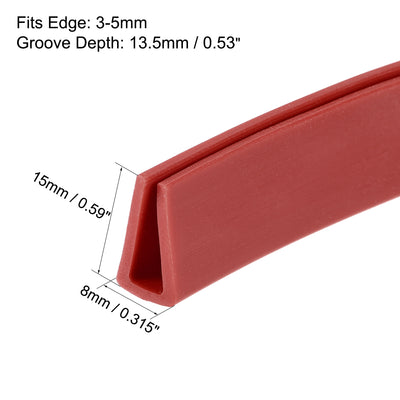 Harfington Uxcell Edge Trim U-Seal Extrusion Silicone U Channel Edge Protector Sheet