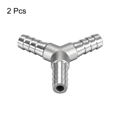 Harfington Uxcell 3/8-Inch (10mm) Hose ID Barb Fitting Stainless Steel 3 Way Y Shaped Union Home Brew Fitting 2pcs