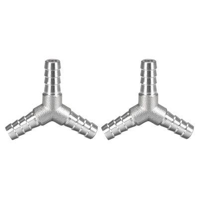 Harfington Uxcell 3/8-Inch (10mm) Hose ID Barb Fitting Stainless Steel 3 Way Y Shaped Union Home Brew Fitting 2pcs