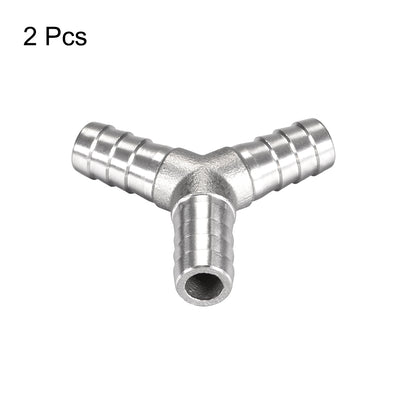 Harfington Uxcell 5/8-Inch (16mm) Hose ID Barb Fitting Stainless Steel 3 Way Y-Shaped Union Home Brew Fitting 2pcs