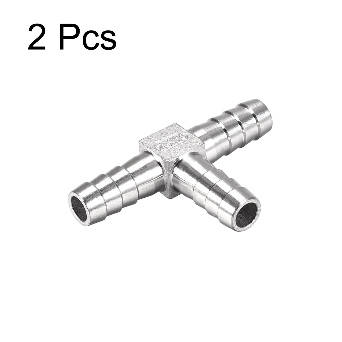 uxcell Uxcell 15/32-Inch (12mm) Hose ID Barb Fitting Stainless Steel 3 Way T-Shaped Union Home Brew Fitting 2pcs