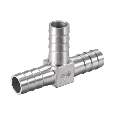Harfington Uxcell 25/32-Inch (20mm) Hose ID Barb Fitting Stainless Steel 3 Way T Shaped Union Home Brew Fitting