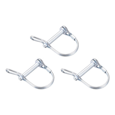 Harfington Uxcell Shaft Locking Pin w Ear 6mmx35mm Coupler Pin for Farm Trailers Lawn Arch 3Pcs