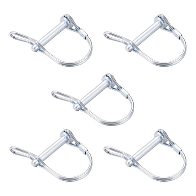 Harfington Uxcell Shaft Locking Pin w Ear 6mmx35mm Coupler Pin for Farm Trailers Lawn Arch 5Pcs