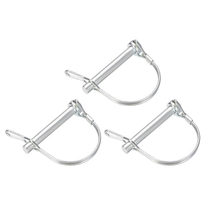 Harfington Uxcell Shaft Locking Pin w Ear 8mmx60mm Coupler Pin for Farm Trailers Lawn Arch 3Pcs