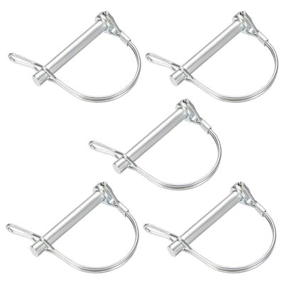 Harfington Uxcell Shaft Locking Pin w Ear 8mmx60mm Coupler Pin for Farm Trailers Lawn Arch 5Pcs