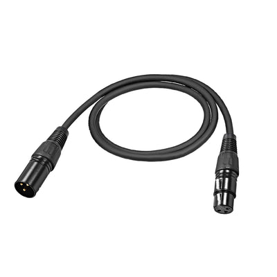 Harfington Uxcell XLR Male to XLR Female Cable Line for Microphone Video Camera Sound Card Mixer Black Line 1M 3.2ft