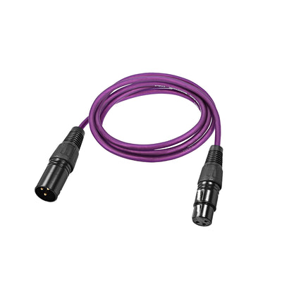 Harfington Uxcell XLR Male to XLR Female Cable Line for Microphone Video Camera Sound Card Mixer Black XLR Purple Line 2M  6.56ft
