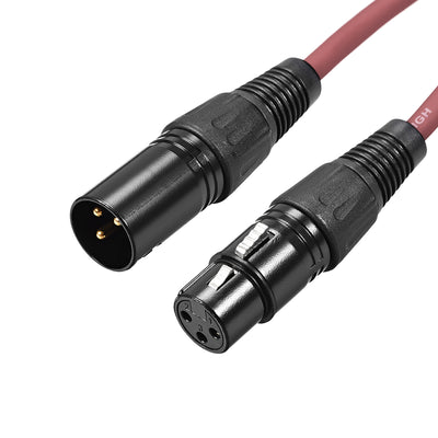 Harfington Uxcell XLR Male to XLR Female Cable Line for Microphone Video Camera Sound Card Mixer Brown Line 1M 3.2ft