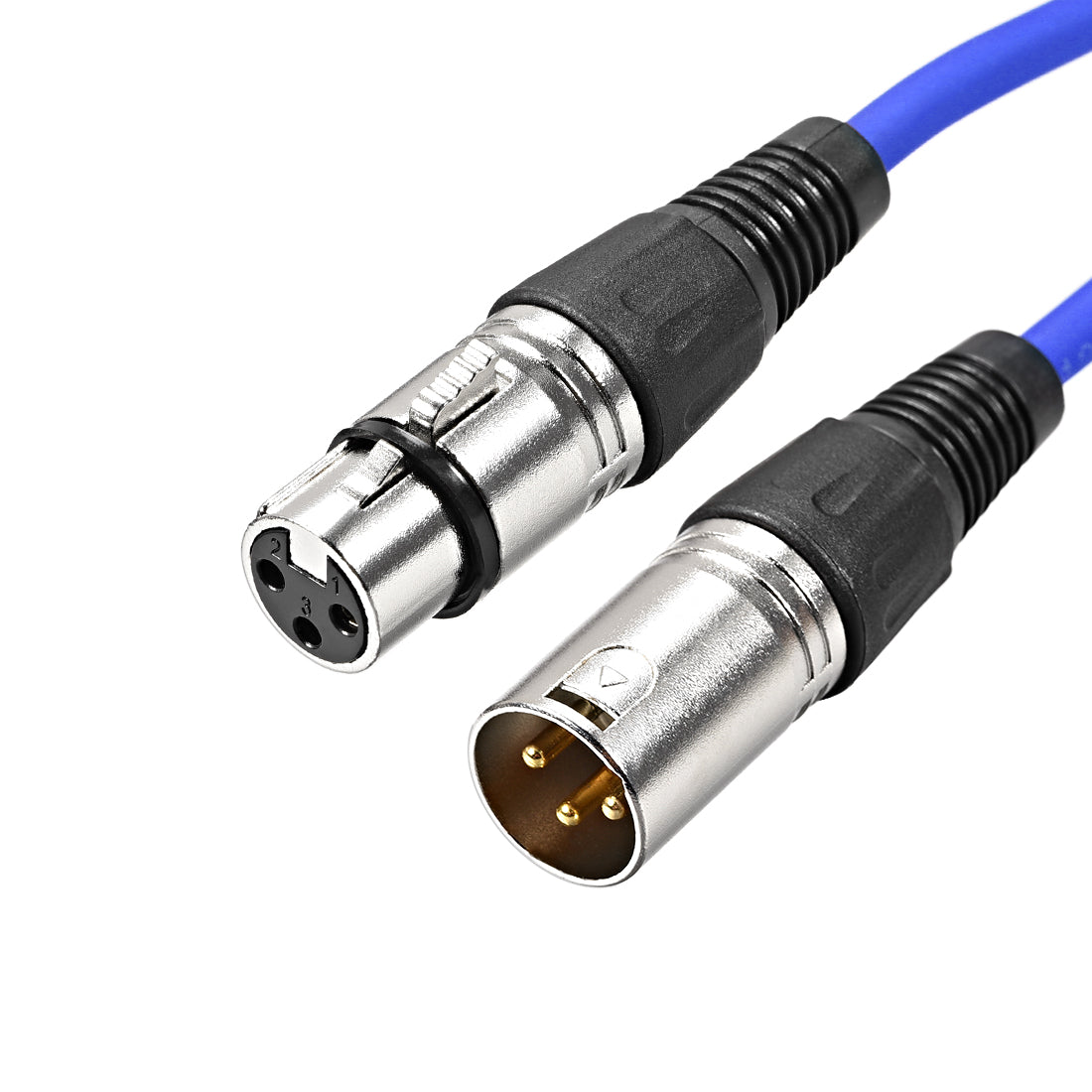 uxcell Uxcell XLR Male to XLR Female Cable Line for Microphone Video Sound Card Mixer Silver Tone XLR Blue Line 0.5M 1.64ft