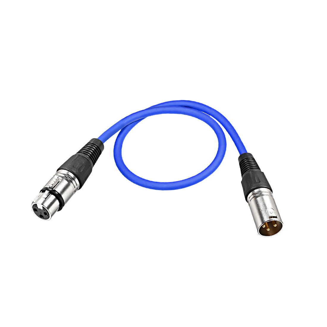 uxcell Uxcell XLR Male to XLR Female Cable Line for Microphone Video Sound Card Mixer Silver Tone XLR Blue Line 0.5M 1.64ft