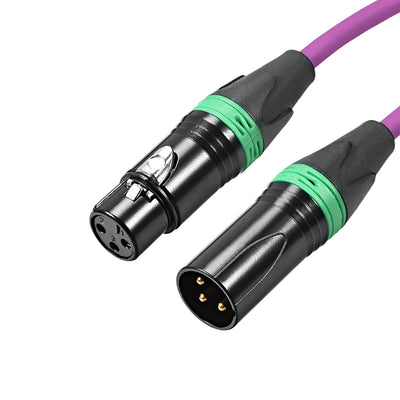 Harfington Uxcell XLR Male to XLR Female Cable Line for Microphone Video Camera Sound Card Mixer Green Black XLR Purple Line 2M  6.56ft