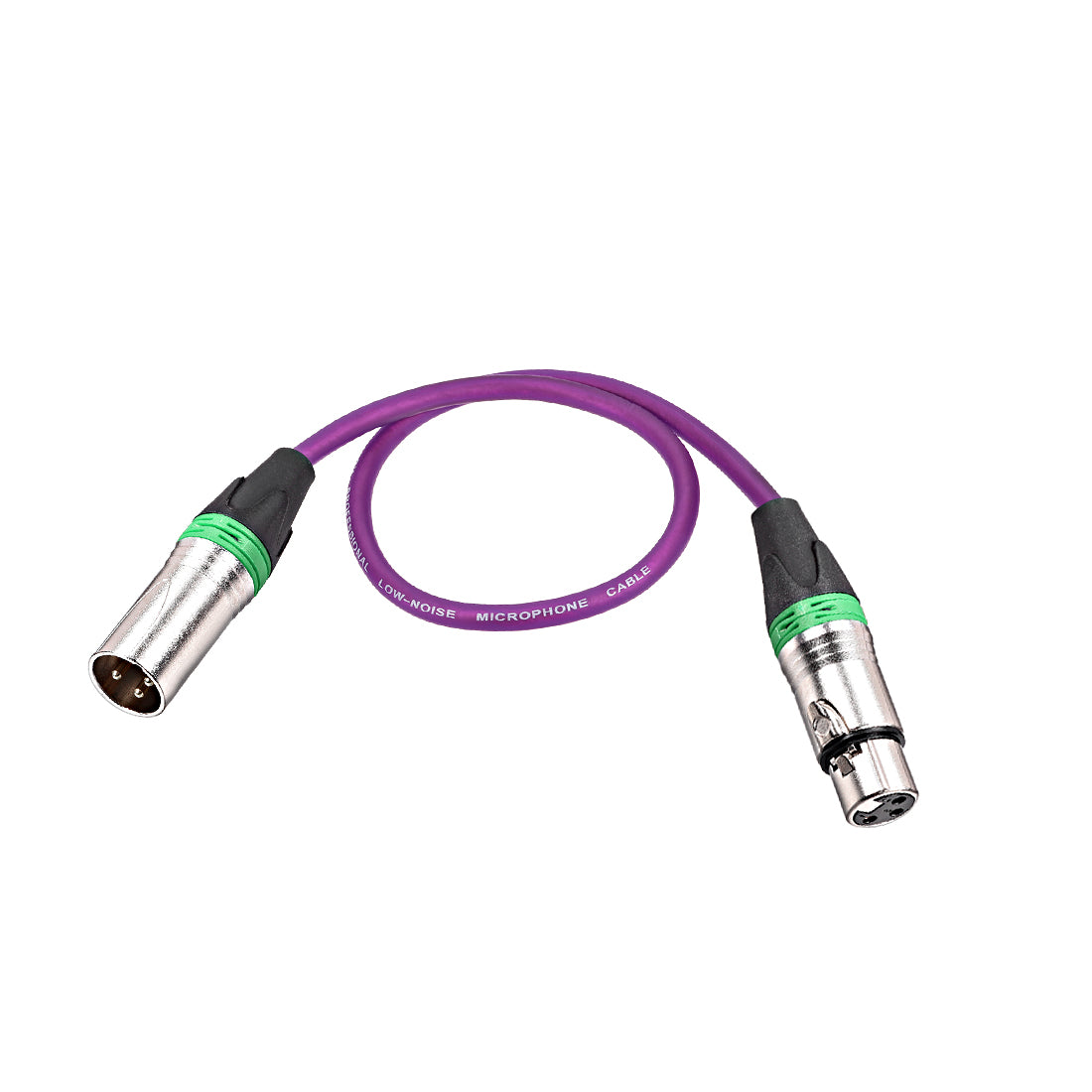 uxcell Uxcell XLR Male to XLR Female Cable Line for Microphone Video Camera Sound Card Mixer Green Silver Tone XLR Purple Line 0.5M 1.64ft