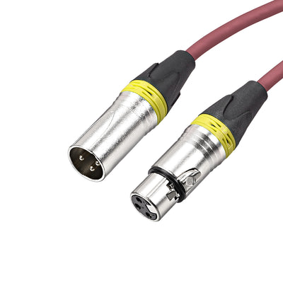 Harfington Uxcell XLR Male to XLR Female Cable Line for Microphone Video Camera Sound Card Mixer Yellow Silver Tone XLR Blue Line 0.5M 1.64ft