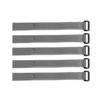 Harfington Uxcell 5pcs Hook and Loop Straps 3/4-inch x 10-inch Securing Straps Cable Tie (Gray)