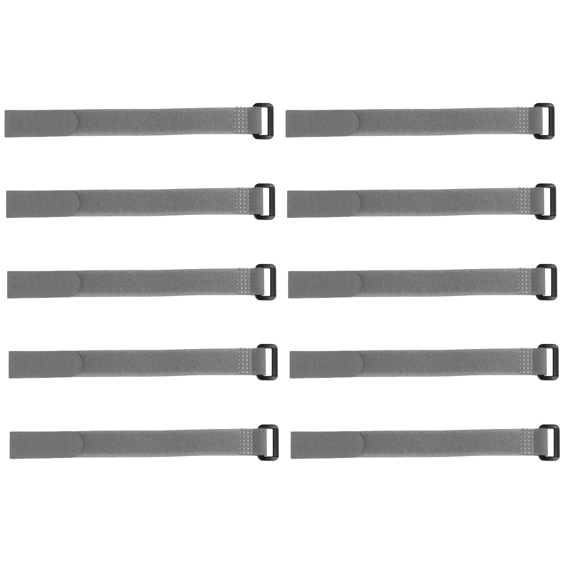 uxcell Uxcell 10pcs Hook and Loop Straps 3/4-inch x 10-inch Securing Straps Cable Tie (Gray)