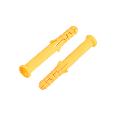 Harfington Uxcell 10x80mm Plastic Expansion Tube Bolts Column Frame Fixings Yellow 20pcs
