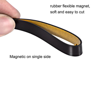 Harfington Uxcell Adhesive Black Magnetic Strip with Yellow Cover 25/64 Inch x 9.8 Feet