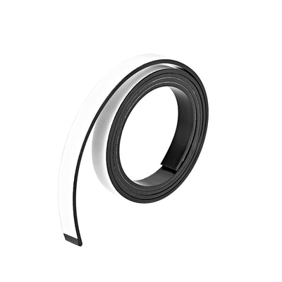 Harfington Uxcell Magnetic Strip with White Adhesive Tape 3.3 Feet Black