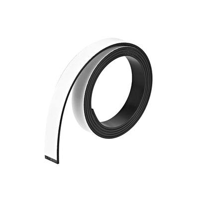 Harfington Uxcell Magnetic Strip with White Adhesive Tape 3.3 Feet Black