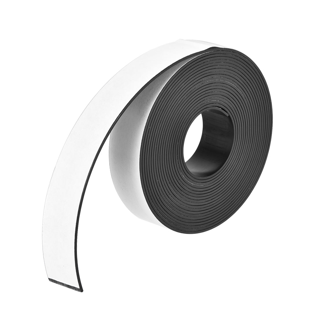 Uxcell Uxcell Adhesive Black Magnetic Strip W White Cover 1 3/16 Inch x 16.4 Feet x 1/16Inch