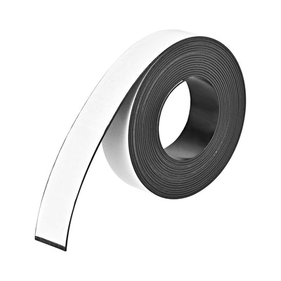 Harfington Uxcell Adhesive Black Magnetic Strip W White Cover 1 3/16 Inch x 16.4 Feet x 1/16Inch