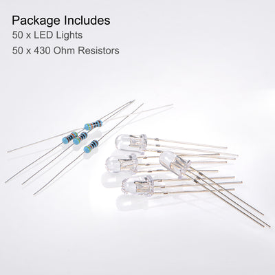 Harfington Uxcell 50Set 5mm LED Diodes Kit, Clean Bi-Color (Red & Emerald Green), Common Cathode