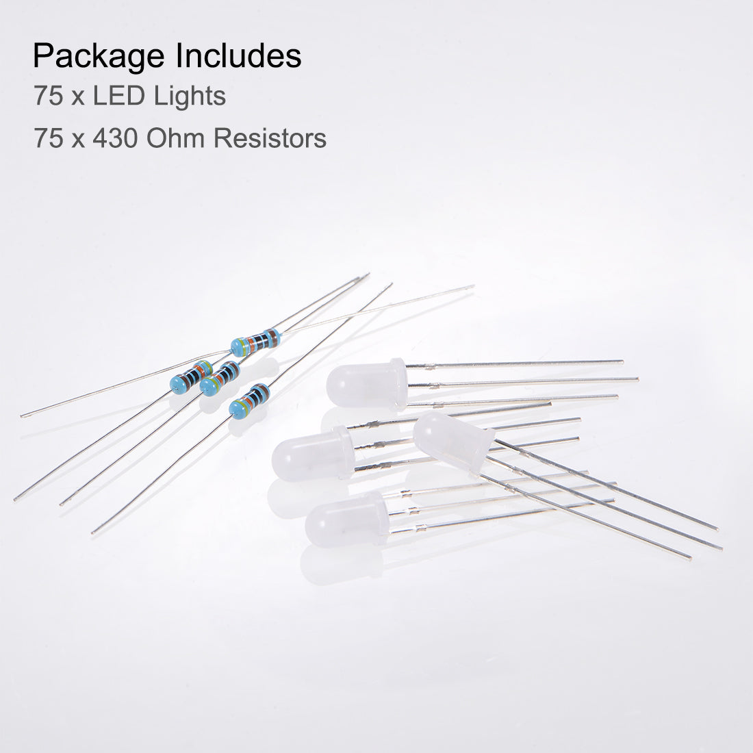 uxcell Uxcell 75Set 5mm LED Diodes Kit, Diffused Bi-Color (Red & Emerald Green) Common Cathode