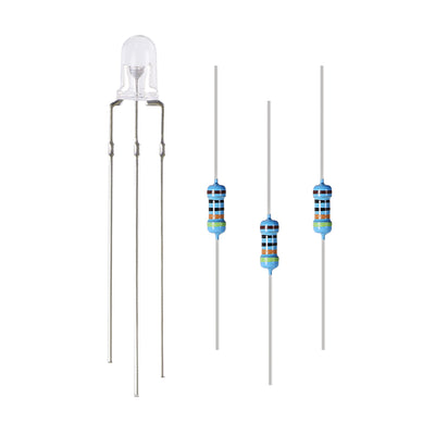 Harfington Uxcell 75Set 5mm LED Diodes Kit, Diffused Bi-Color (Red & Emerald Green) Common Cathode