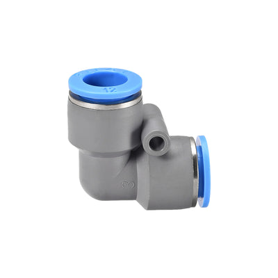 Harfington Uxcell Elbow Push to Connect Air Fittings 4mm Tube OD Pneumatic Quick Release Connectors Grey 2Pcs