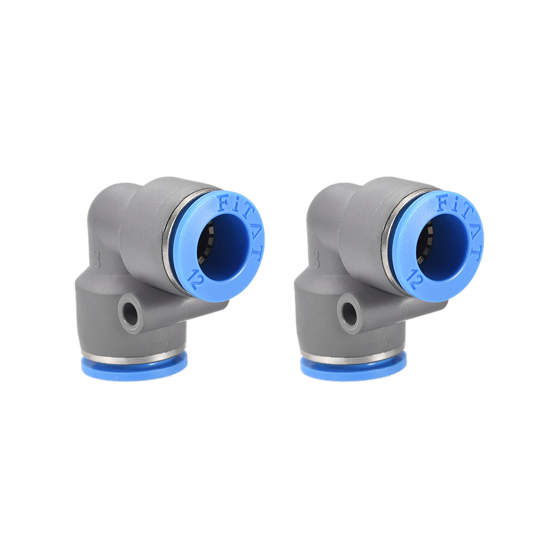 Uxcell Uxcell Elbow Push to Connect Air Fittings 4mm Tube OD Pneumatic Quick Release Connectors Grey 2Pcs
