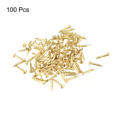 Harfington Uxcell Tiny Brass Nails 1.2mmX8mm for DIY Decorative Wooden Boxes 100pcs
