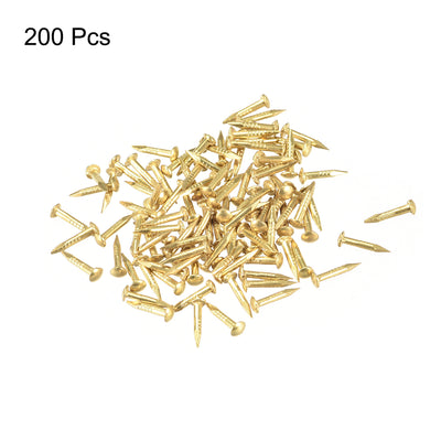 Harfington Uxcell Tiny Brass Nails 1.2mmX8mm for DIY Decorative Wooden Boxes 200pcs