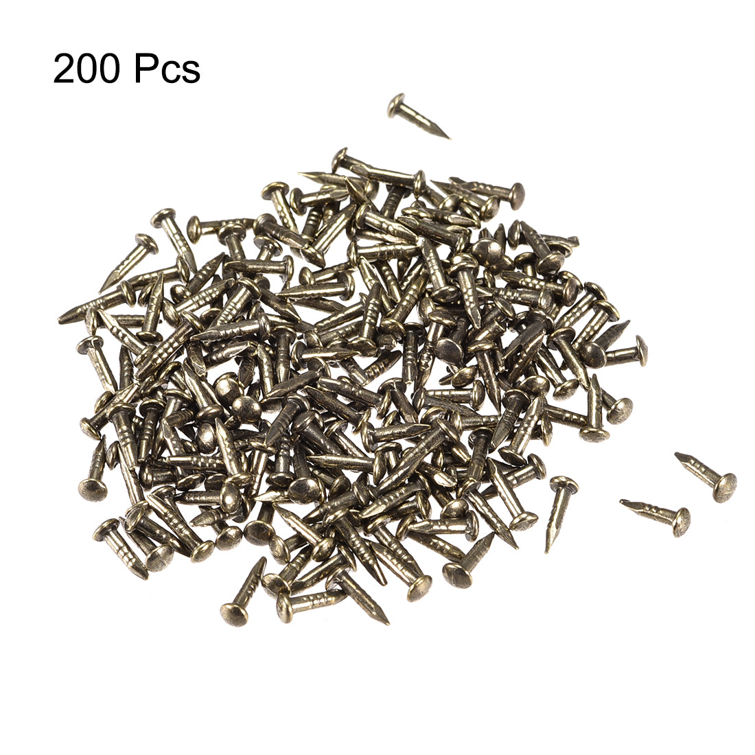 uxcell Uxcell Small Tiny Nails 1.2X6mm for DIY Decorative Wooden Boxes Bronze Tone 200pcs