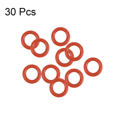 Harfington Uxcell Silicone O-Rings 1mm Width, Seal Gasket Red 30Pcs