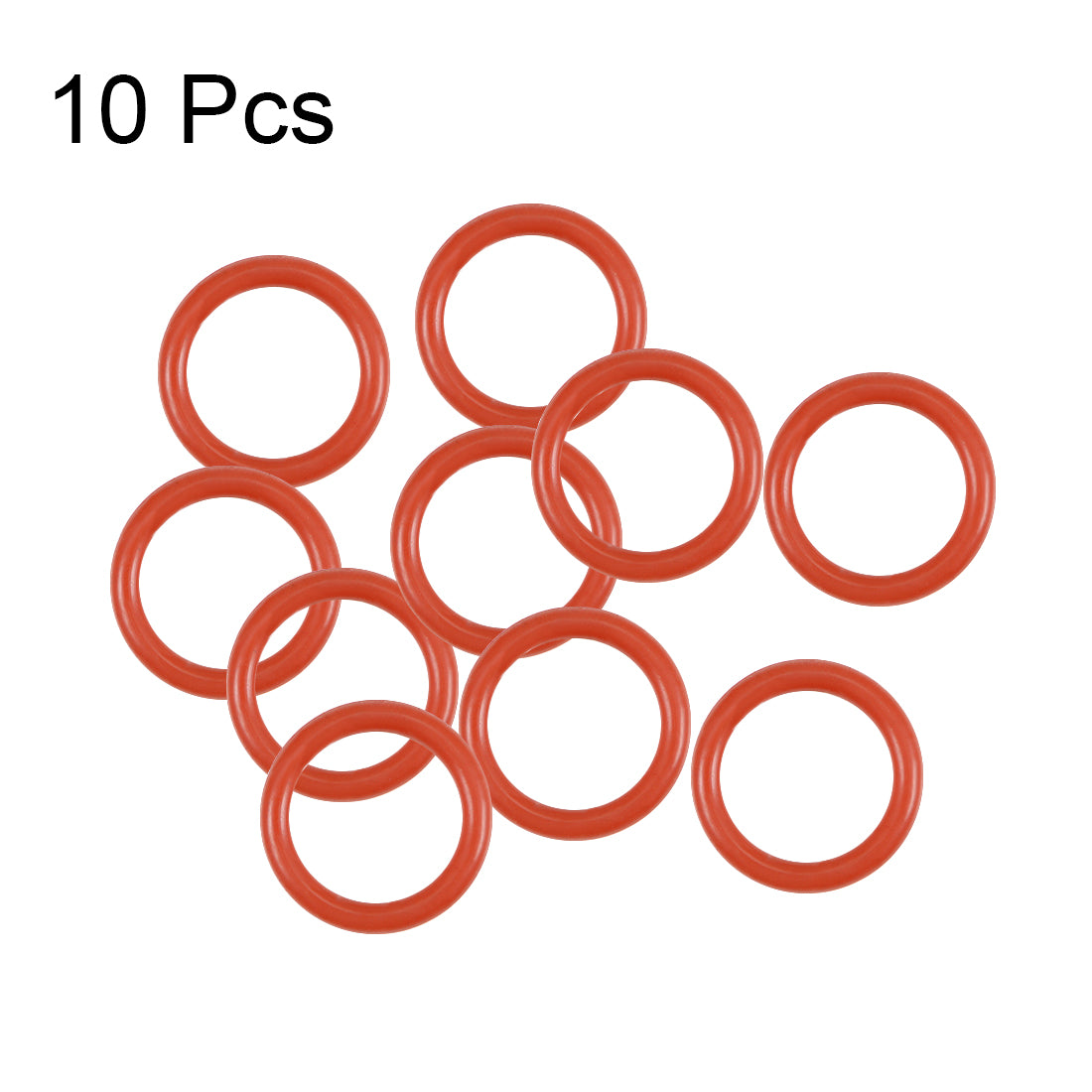 uxcell Uxcell Silicone O-Rings 1mm Width, Seal Gasket Red 10Pcs