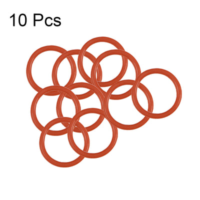 Harfington Uxcell Silicone O-Rings 1mm Width, Seal Gasket Red 10Pcs