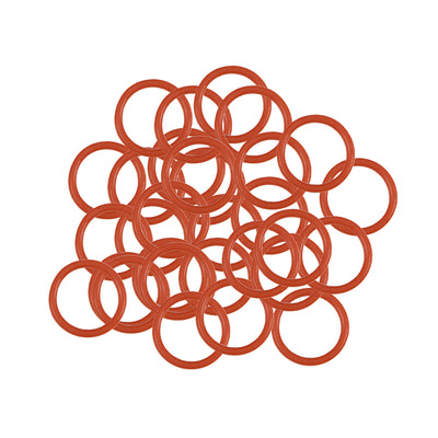 Harfington Uxcell Silicone O-Rings 1mm Width, Seal Gasket Red 30Pcs