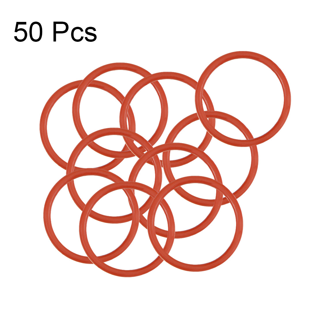 uxcell Uxcell Silicone O-Rings 1mm Width, Seal Gasket Red 50Pcs