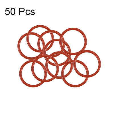 Harfington Uxcell Silicone O-Rings OD, Inner Diameter, Width, Seal Gasket Red 50Pcs