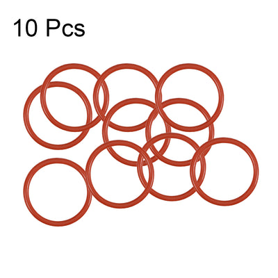 Harfington Uxcell Silicone O-Rings OD, Inner Diameter, Width, Seal Gasket Red 10 Pieces