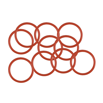 Harfington Uxcell Silicone O-Rings OD, Inner Diameter, Width, Seal Gasket Red 10 Pieces