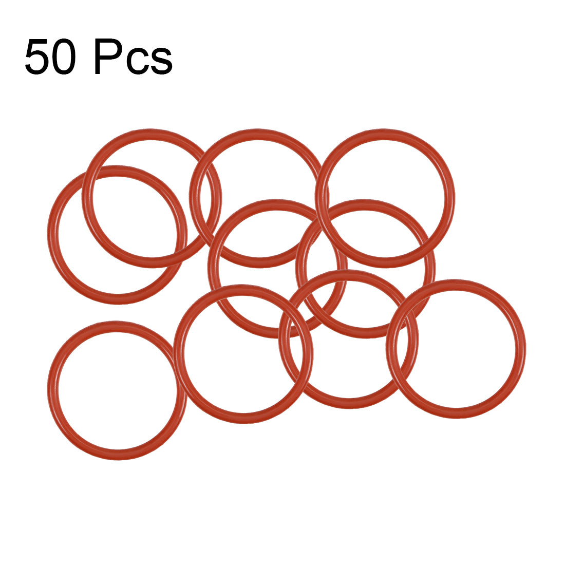 uxcell Uxcell Silicone O-Rings OD, Inner Diameter, Width, Seal Gasket Red 50Pcs