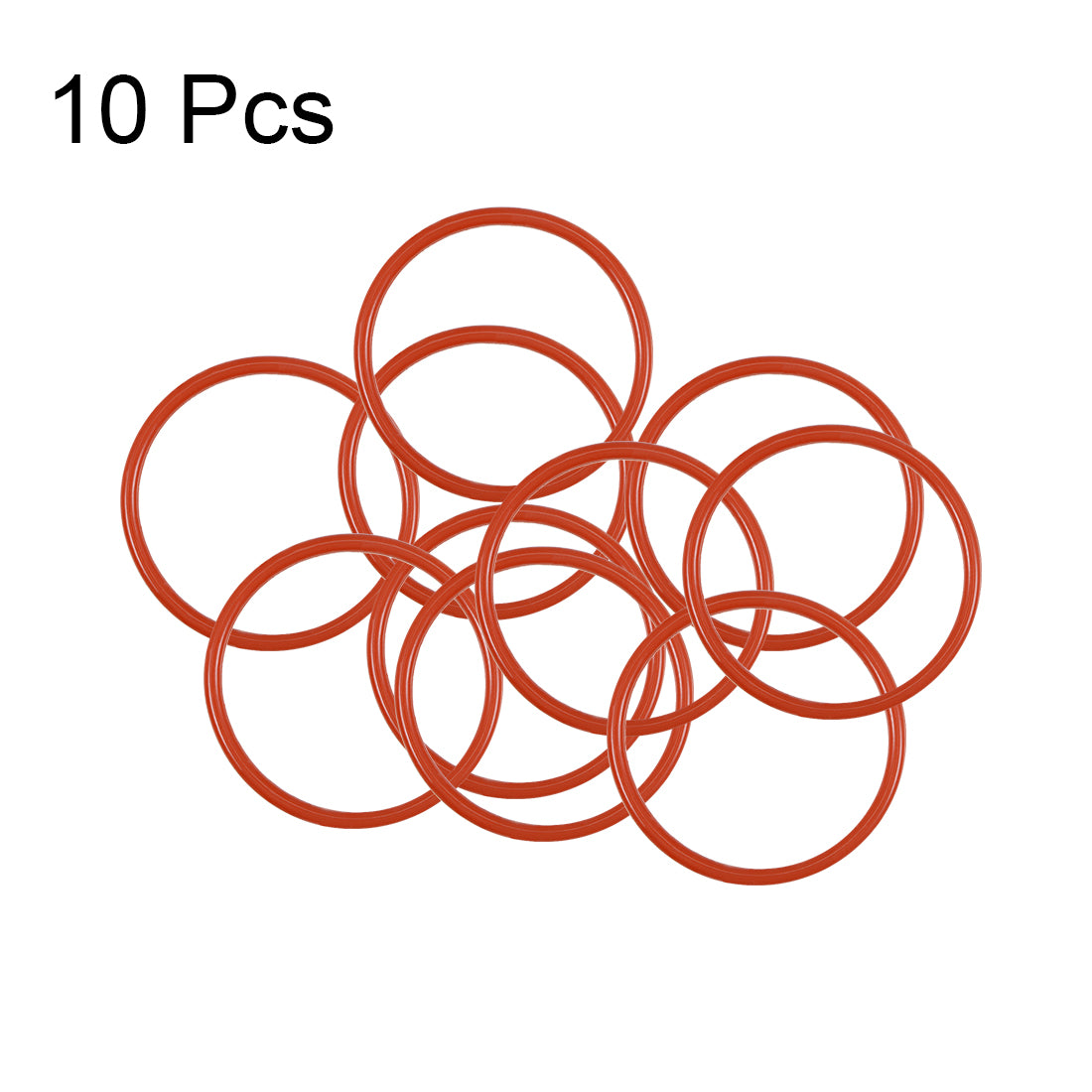 uxcell Uxcell Silicone O-Rings OD, Inner Diameter, Width, Seal Gasket Red 10 Pieces