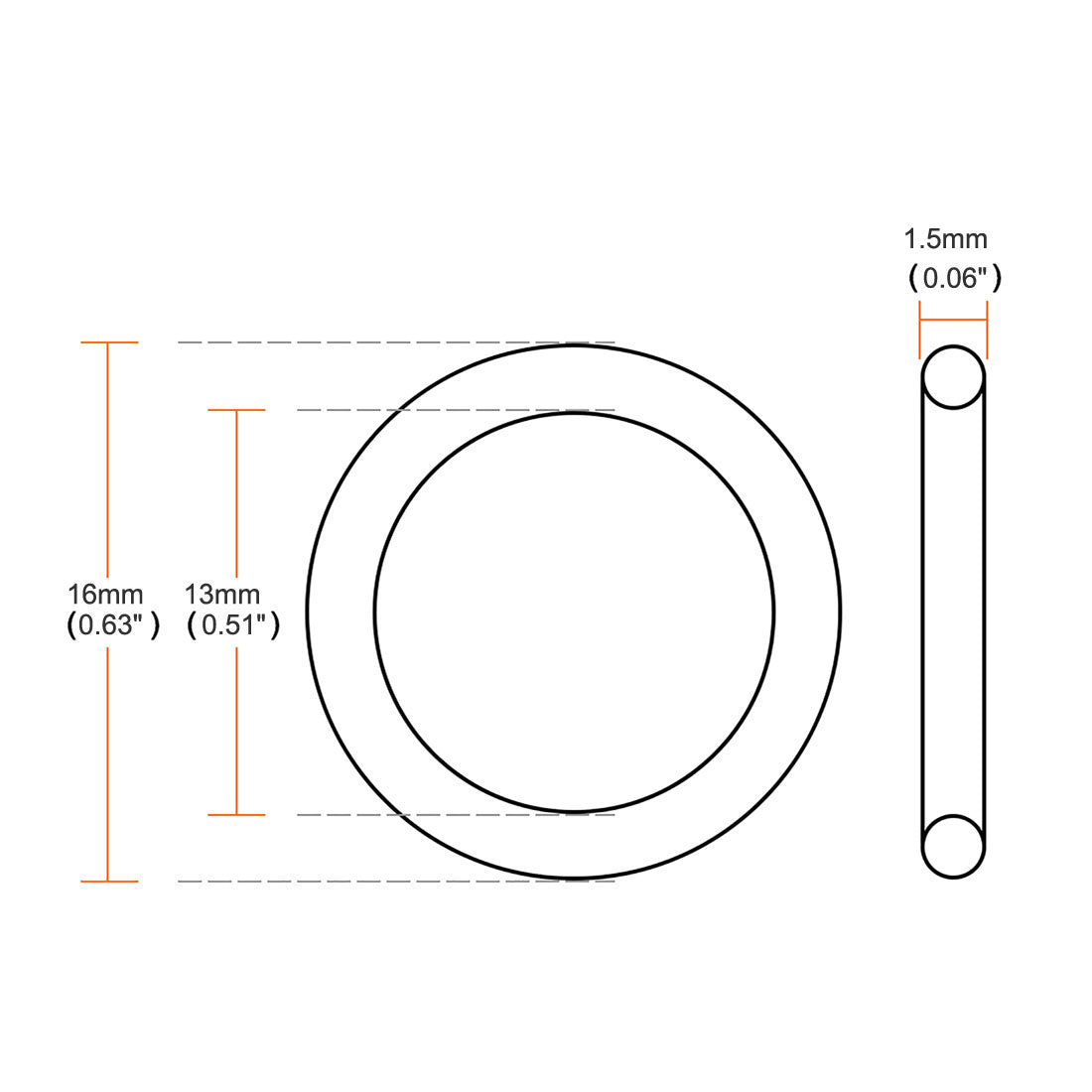 uxcell Uxcell Silicone O-Rings Seal Gasket for Pipe Repair