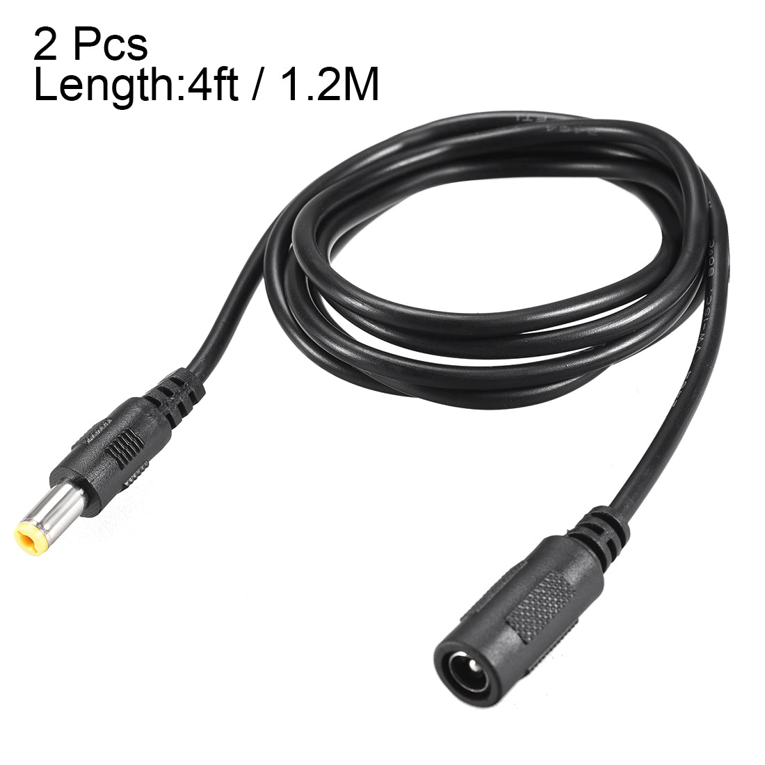 uxcell Uxcell Power Extension Cable 4ft 2.1mmx5.5mm Compatible w DC12V 1A Adapter 2pcs