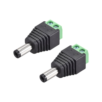 Harfington Uxcell 2Pcs 5.5x2.5mm DC Power Jack Plug Adapter Connector for Led Strip CCTV Camera Cable Wire Ends