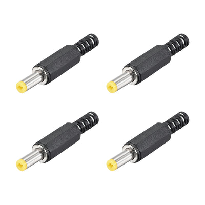 uxcell Uxcell 4pcs DC Male Connector 4.8mm x 1.7mm Power Cable Jack Adapter Black